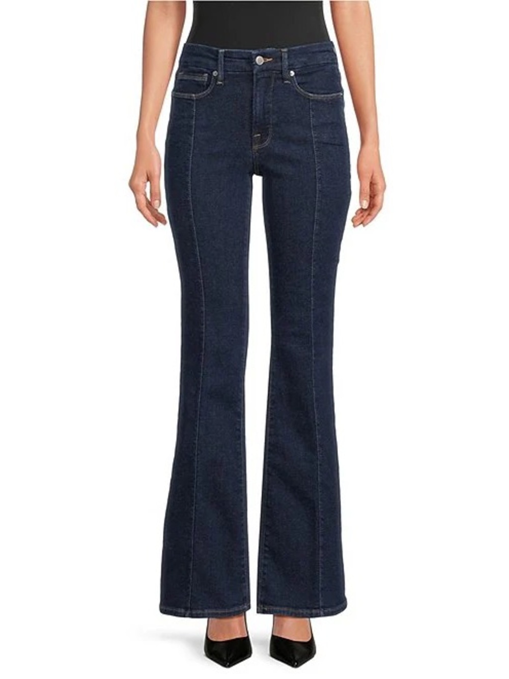 American Eagle Outfitters Dark Blue High-Rise Flare Jeans Size 4